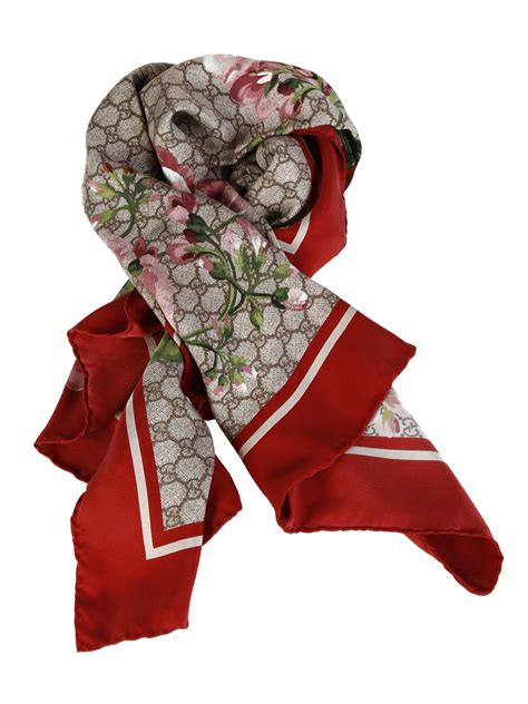 gucci red silk scarf with tassel design|authentic gucci silk scarf.